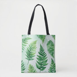 Bolso De Tela Tote de arte de Fern Verde Tropical