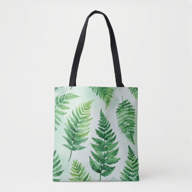 Bolso De Tela Tote de arte de Fern Verde Tropical (Anverso)
