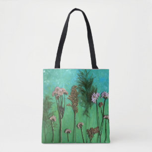 Bolso De Tela Tote de arte de flores presionadas