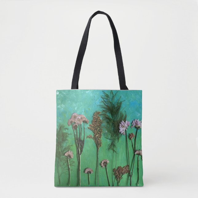 Bolso De Tela Tote de arte de flores presionadas (Anverso)