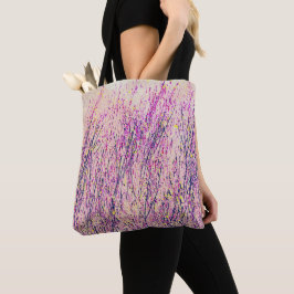 Bolso De Tela Tote de arte de flores silvestres rosa y morada de