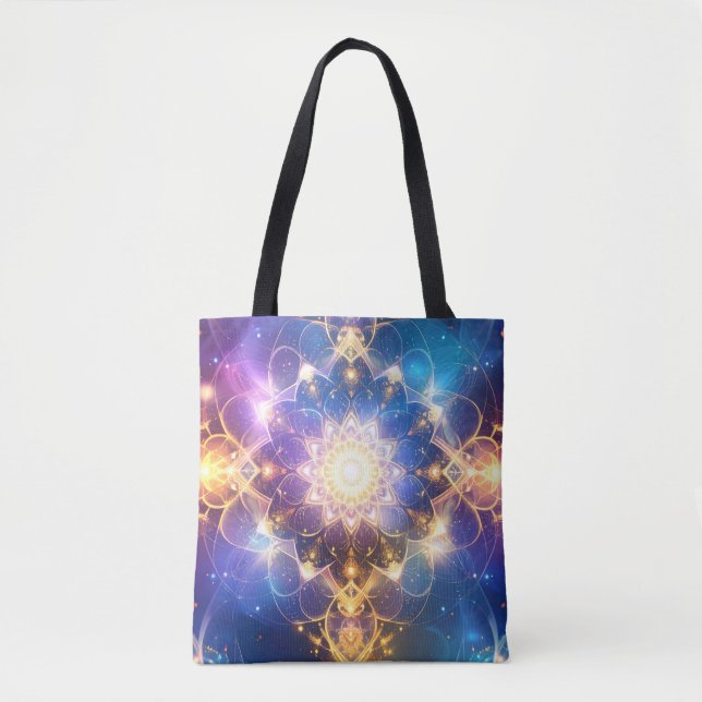 Bolso De Tela Tote de arte de Lotus Mandala (Anverso)