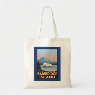 Bolso De Tela Tote de arte Poster estilo retro de Bainbridge Isl