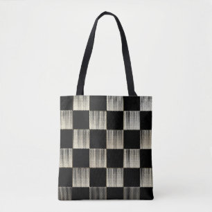 Bolso De Tela Tote de arte texturizado de tablero de ajedrez