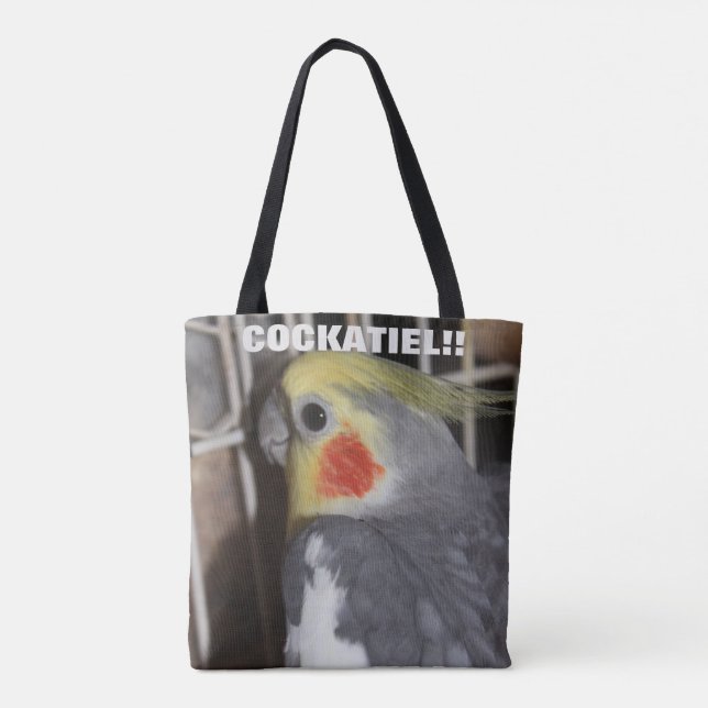 BOLSO DE TELA TOTE DE AVES MASCOTA COCKATIEL (Reverso)