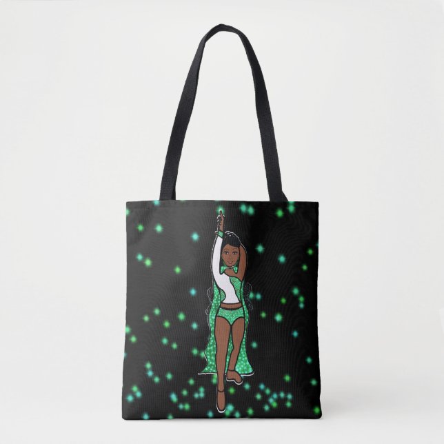 Bolso De Tela Tote de bailarina Green Spark (Anverso)