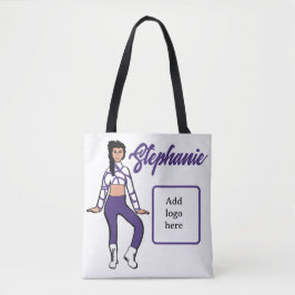 Bolso De Tela Tote de bailarina personalizado (blanco de uva)