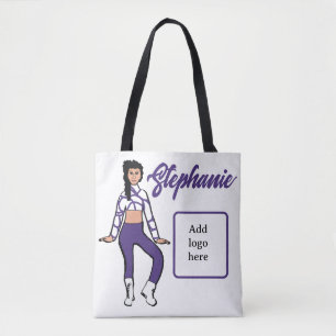 Bolso De Tela Tote de bailarina personalizado (blanco de uva)
