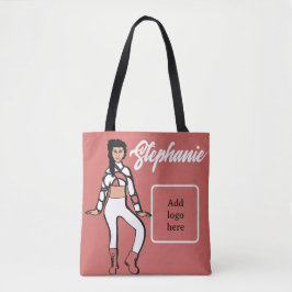 Bolso De Tela Tote de bailarina personalizado (blanco inmaculado