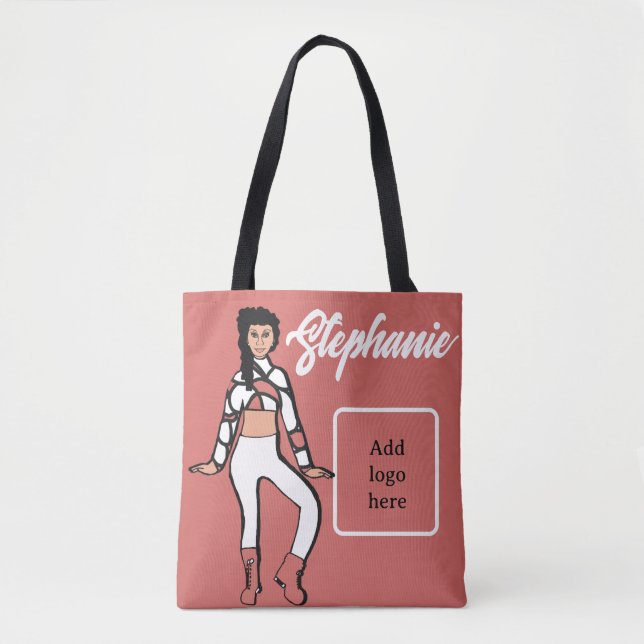 Bolso De Tela Tote de bailarina personalizado (blanco inmaculado (Anverso)
