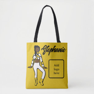 Bolso De Tela Tote de bailarina personalizado (blanco limón)