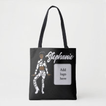 Tote de bailarina personalizado (blanco negro)