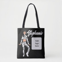 Tote de bailarina personalizado (blanco negro 2)