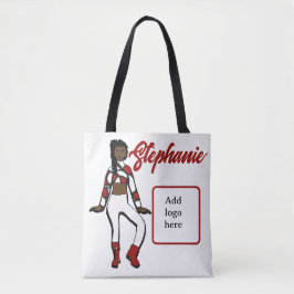 Bolso De Tela Tote de bailarina personalizado (blanco rojo)