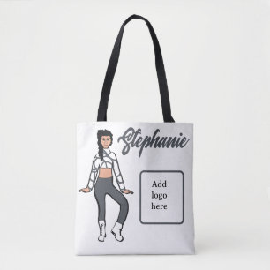 Bolso De Tela Tote de bailarina personalizado (color blanco de p