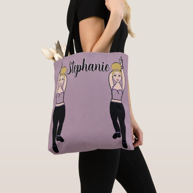 Bolso De Tela Tote de bailarina personalizado (Lilac) (Detalle)