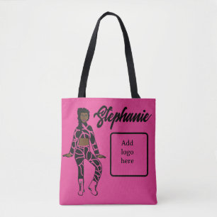 Bolso De Tela Tote de bailarina personalizado (negro rosado)