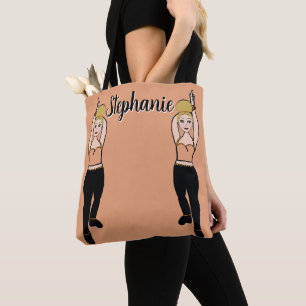 Bolso De Tela Tote de bailarina personalizado (Peach)