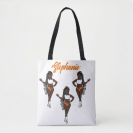 Bolso De Tela Tote de bailarina trenzado personalizado (Naranja)