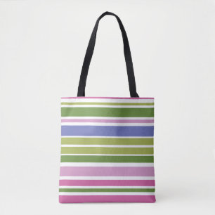 Bolso De Tela Tote de banda multicolor