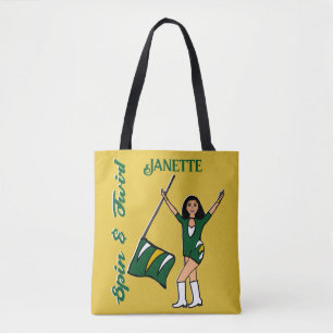 Bolso De Tela Tote de bandera personalizado (blanco dorado verde
