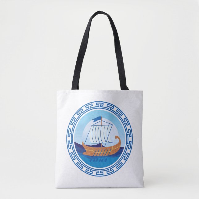 Bolso De Tela Tote de barcos griegos (Anverso)