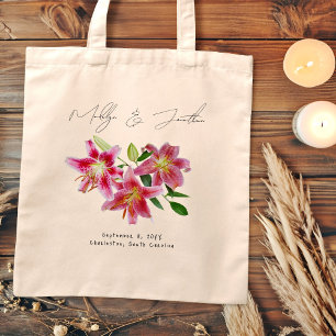 Bolso De Tela Tote de bienvenida Boda Stargazer Lilies