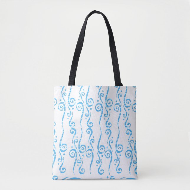 Bolso De Tela Tote de Blue Swirls (Anverso)