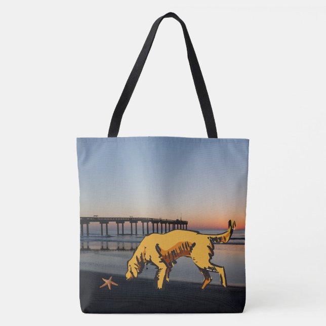 Bolso De Tela Tote de bolsitas de regalo de perro amarillo o com (Anverso)