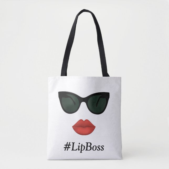 Bolso De Tela Tote de Boss del labio de LipSense con los labios (Anverso)