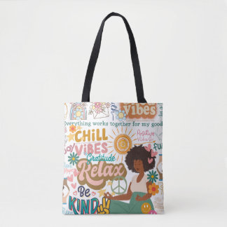 Bolso De Tela Tote de Buenas Vibraciones