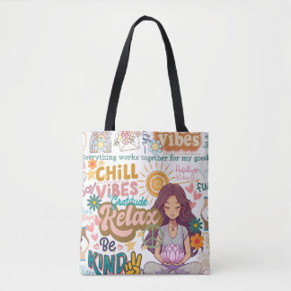 Bolso De Tela Tote de Buenas Vibraciones