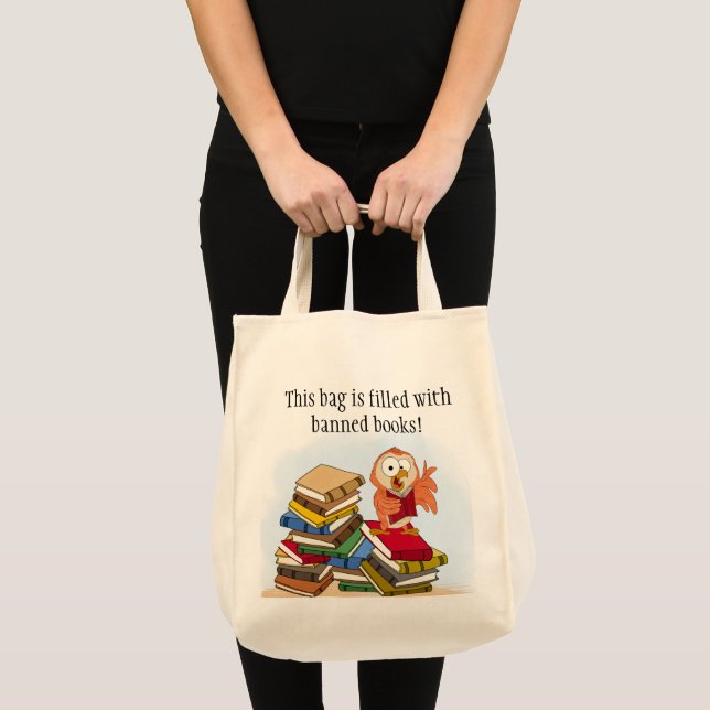 Bolso De Tela Tote de búho de libros prohibido (Anverso (producto))