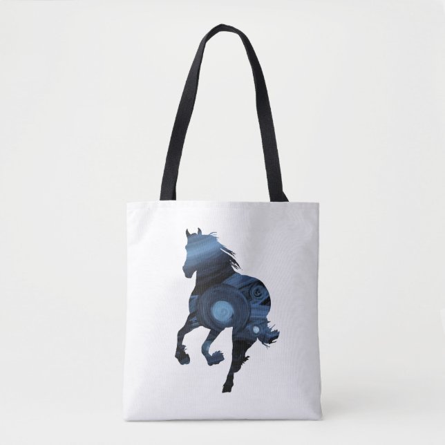 Bolso De Tela Tote de caballos azules (Anverso)