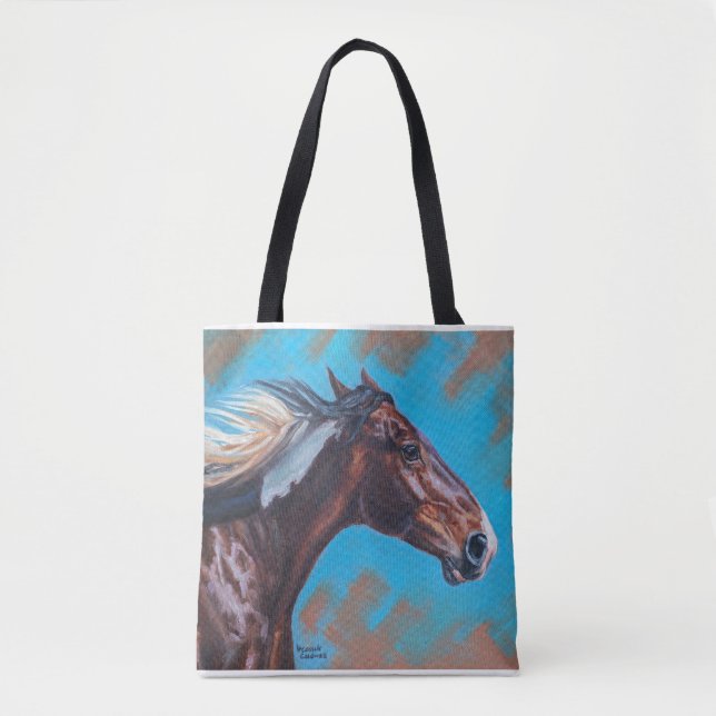 Bolso De Tela Tote de Caballos Eólicos (Anverso)