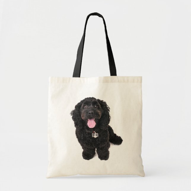 Bolso De Tela tote de cachorro de mezcla de hueso de cocker (Frente)