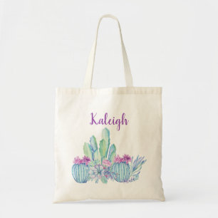 Bolso De Tela Tote de Cactus Suculento Personalizado