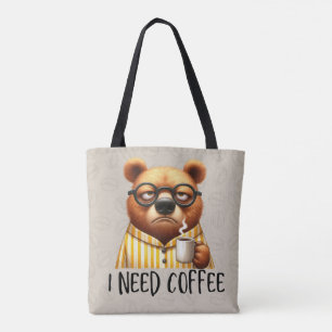 Bolso De Tela Tote de café necesario para el oso