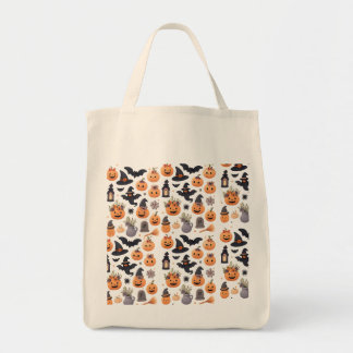 Bolso De Tela Tote de calabaza de Halloween - vibraciones de caí