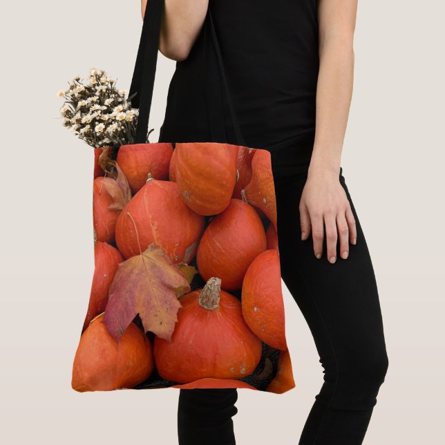 Bolso De Tela Tote de calabaza Naranja brillante (Detalle)