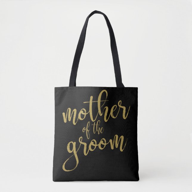 Bolso De Tela Tote de caligrafía de la Madre del Oro de Groom (Anverso)