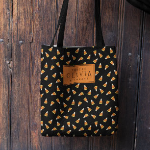 Bolso De Tela Tote de Candy Corn Halloween personalizado