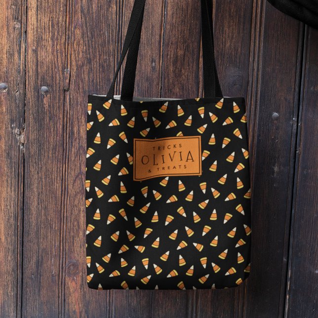 Bolso De Tela Tote de Candy Corn Halloween personalizado (Subido por el creador)