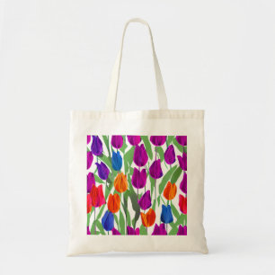 Bolso De Tela Tote de canvas Tulips de primavera brillante