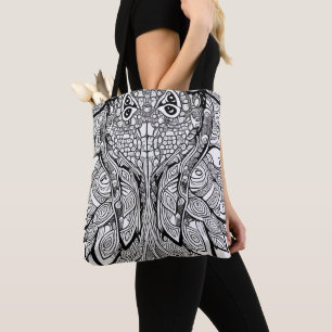 Bolso De Tela Tote de cara de calamar