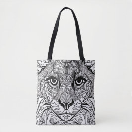 Bolso De Tela Tote de cara de gato
