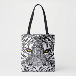 Bolso De Tela Tote de cara de tigre