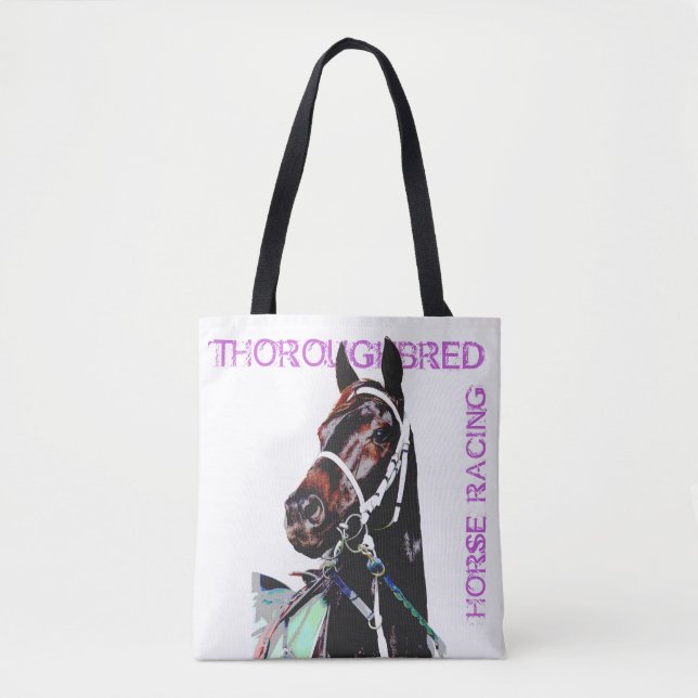 Bolso De Tela Tote de Carreras de caballo tostado (Anverso)