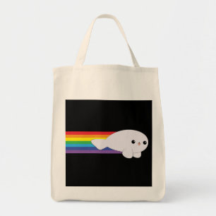 Bolso De Tela Tote de cervecería con cohetes arco iris kawaii