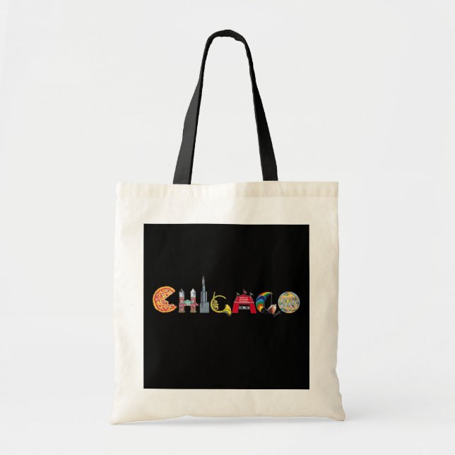Bolso De Tela Tote de Chicago (Frente)